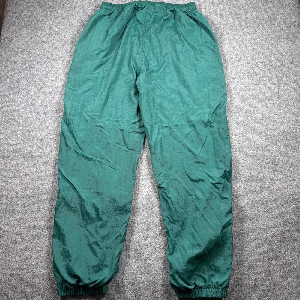 Vintage Adidas Nylon Track Pants Lined Mens XL Green Windbreaker Joggers Zipper